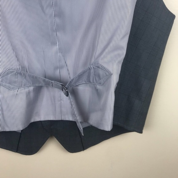 John Varvatos Gray Plaid Waistcoat Vest - Picture 6 of 7